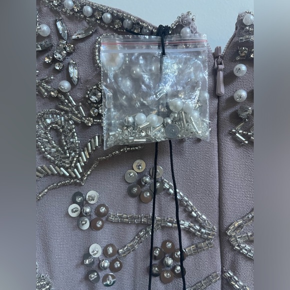 NWT Mac Duggal Sleeveless Beaded Midi Cocktail Dress with Back Slit - Picture 11 of 11